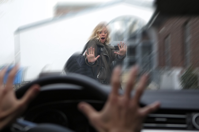 Car About To Hit Pedestrian