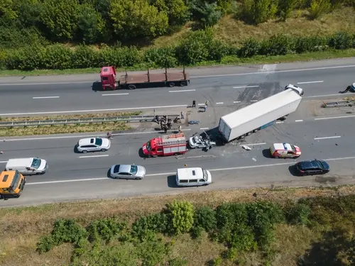 Truck Accident Scene
