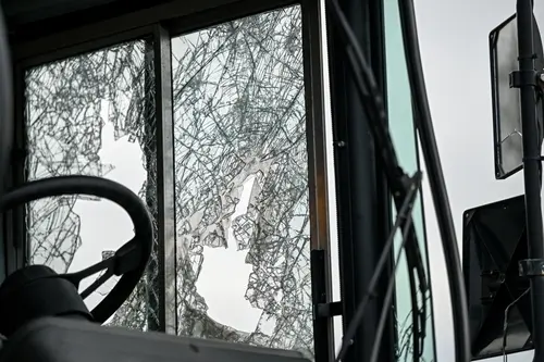 Broken Bus Window