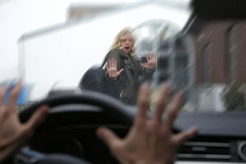 Car About To Hit Pedestrian