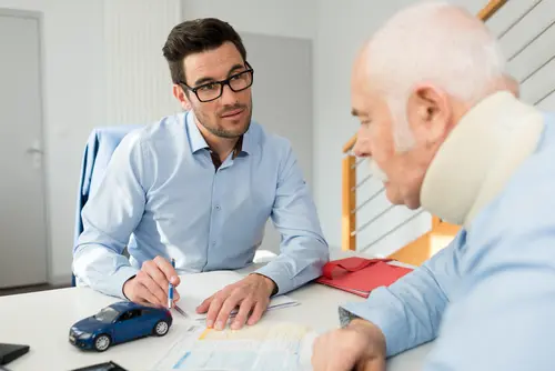 Car Accident Lawyer and Client