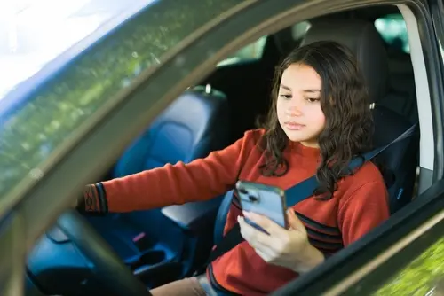 Woman Texting and Driving